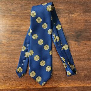 University Of Michigan Neck Tie Button Down Navy Yellow Prince Consort